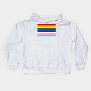 LGBTQ+ Pride Flag with Trans Colors Kids Hoodie